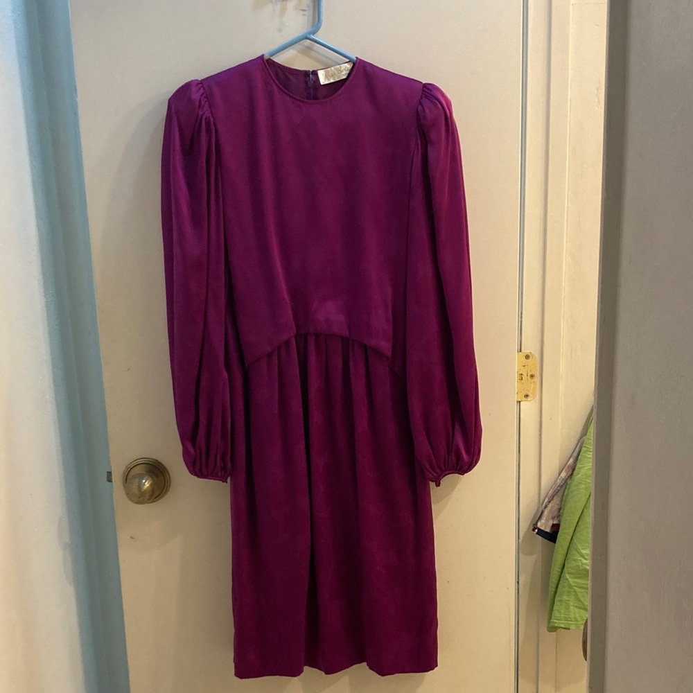 Source Unknown Vibrant Magenta Long Sleeve Dress